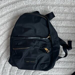 Marc Jacobs black & gold nylon backpack